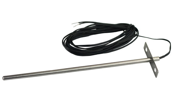10K_6SSP_FLNG_8_3m - 10K Type-II Thermistor Temperature Sensor with 8in Stainless Steel Probe, flange duct-mount, and 3m wire.