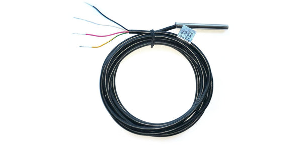 1WT_8SSP_3_SEQ_3m_4w: Sequenced 1-wire temperature sensor with 3 inch stainless steel probe and 3m cable.